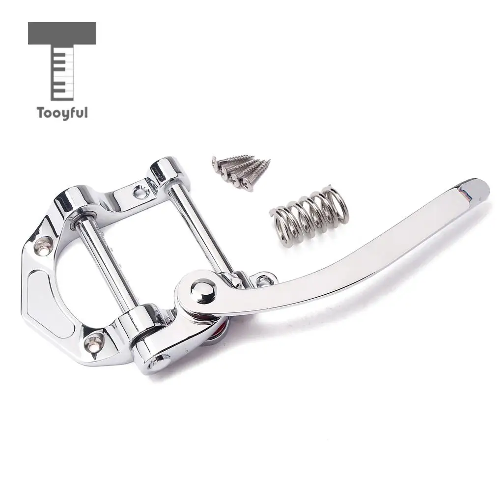 Tooyful Guitar Tremolo Bridge Vibrato Tailpiece Bridge for Tele TL Electric Guitar Replacement Parts Chrome