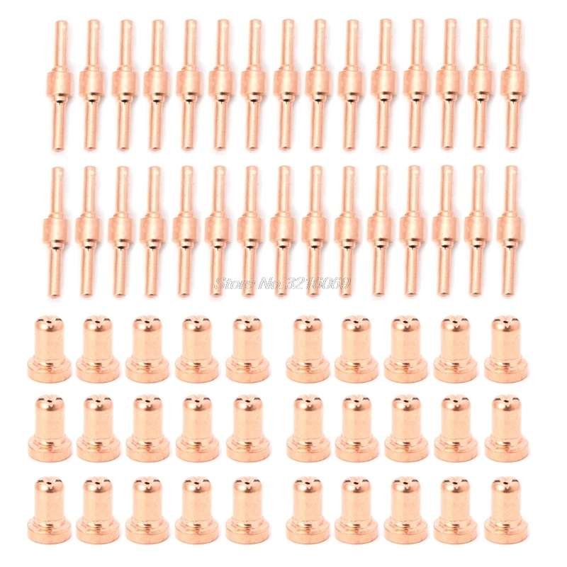 60pcs Red Copper Extended Long Plasma Cutter Tip Electrodes&Nozzles Kit Consumable For PT31 LG40 40A Cutting Welder Torch 60pcs Red Copper Extended Long Plasma Cutter Tip Electrodes&Nozzles Kit Consumable For PT31 LG40 40A Cutting Welder Torch
