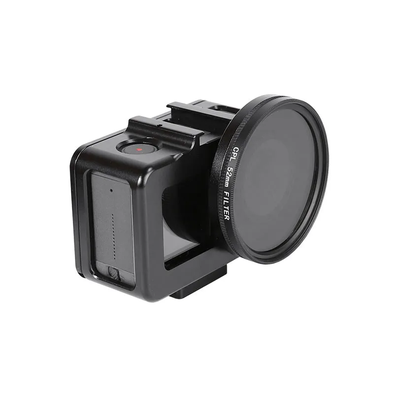 Защитный чехол-клетка для экшн-камеры DJI Osmo, корпус из алюминиевого сплава, корпус с 52 мм УФ-объективом и 1/4 винтовыми отверстиями, аксессуары
