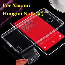 2016 Новый кристально чистый 0,3 мм для Xiaomi Hongmi Note Red Rice Redmi Note 5,5 дюймов ультра тонкий ТПУ мягкий чехол для сотового телефона(China)