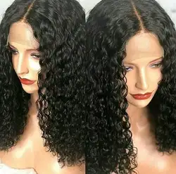 Sunnymay 180% плотность полный шнурок человеческих волос парики с ребенком волос Малайзии Virgin вьющиеся волосы парик шнурка человеческих волос