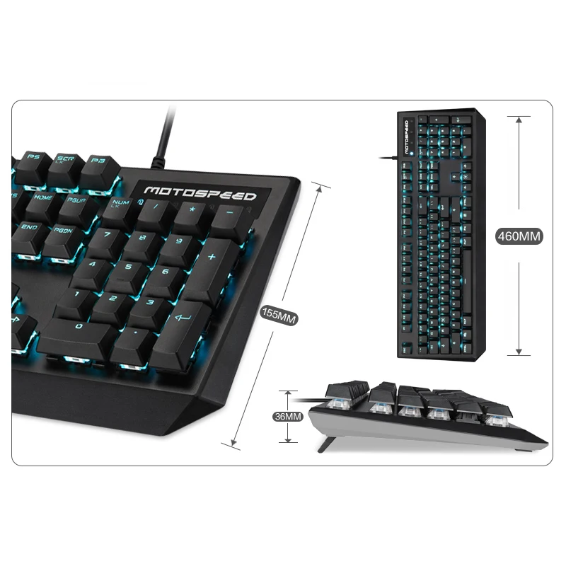Motospeed CK95 игровая механическая клавиатура с подсветкой геймер RGB для компьютера ПК