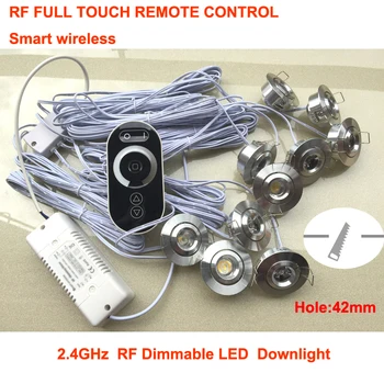 

10x3W Mini LED Downlights Dimmable 3W LED Recessed Ceiling Lamps LED Spotlight With Driver+Controller+2.4G Dimmer Free Shipping