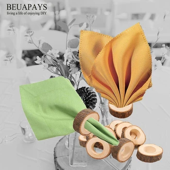 

50pcs DIY wedding christmas decorations Rustic wooden grooves stump logs napkin rings wedding table decoration stump wooden pegs