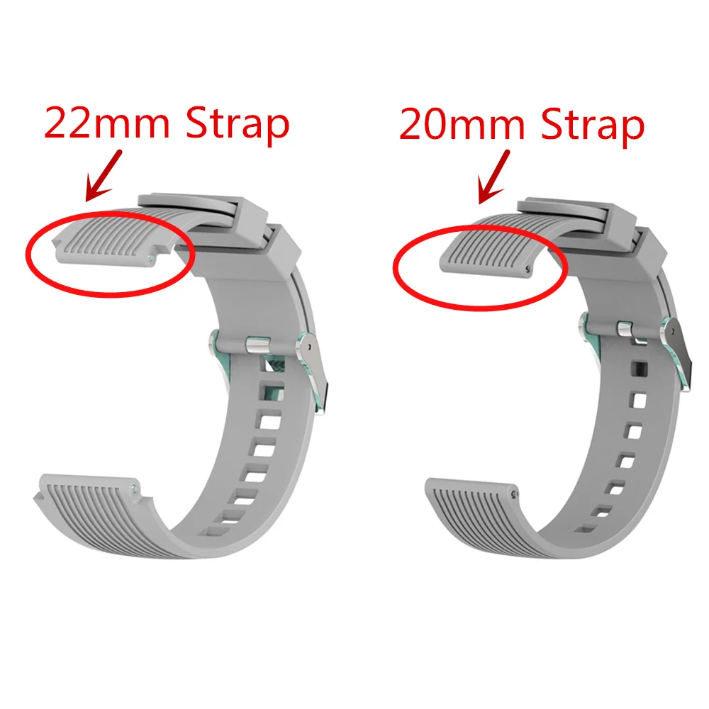 Ремешок силиконовый для смарт часов Xiaomi Amazfit Bip/Stratos Huawei GT/Magic 20/22