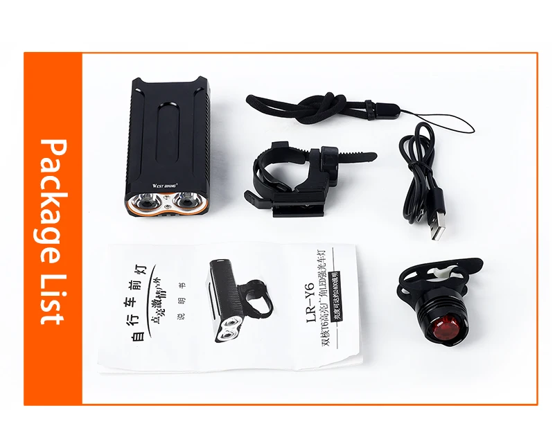 Excellent WEST BIKING 2400 Lumens Bike Light Set Front Head Light+Rear Safety Flashlight USB Rechargeable Handlebar Bicycle Cycling Lamp 14 Excellent WEST BIKING 2400 Lumens Bike Light Set Front Head Light+Rear Safety Flashlight USB Rechargeable Handlebar Bicycle Cycling Lamp 14