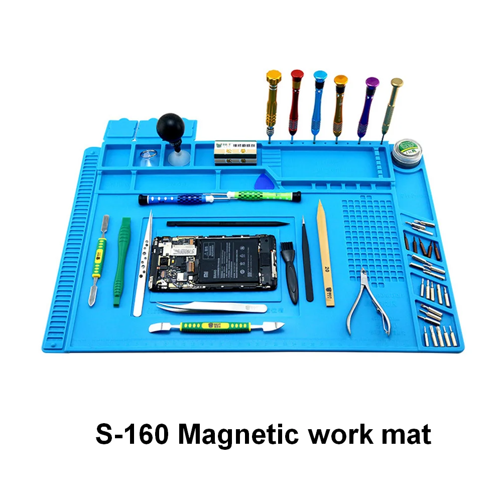 

Heat Resistant BGA Soldering Repair Station Heat Insulation Silicone Pad Desk Tools Electronic Mobile Phone Repair Mat 45x30cm