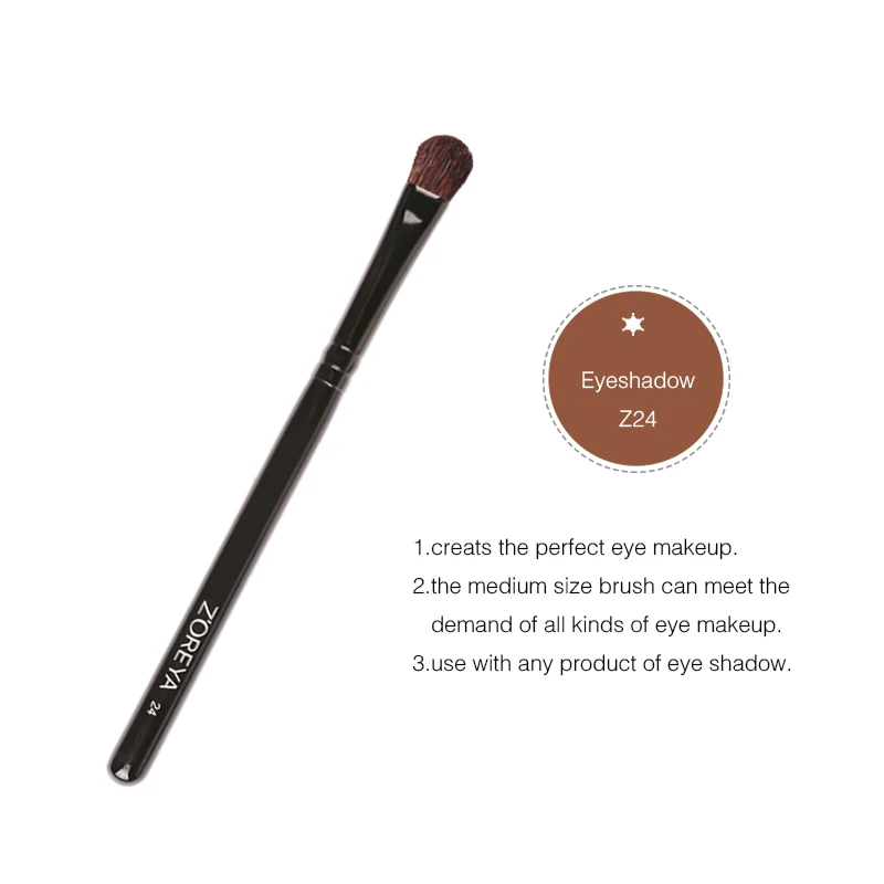 Zoreya Brand 3pcs Black Pony Hair Eye Shadow Makeup brushes Large Medium Small Eye Makeup Brush Set Luxury Cosmetic Brushes Kit3