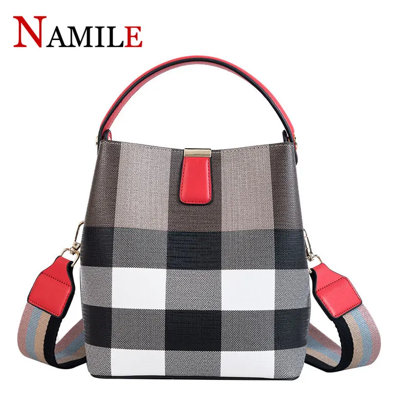 

Na Mille 2019 ladies handbags fashion quality hit color square shoulder bag youth wild temperament ladies diagonal bucket bag