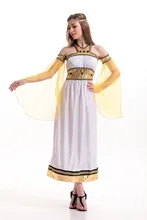 Halloween del antiguo egipto cleopatra reina blanca dress oversleeve adulto femenino griego godde cosplay mujeres maxi dress fantasia