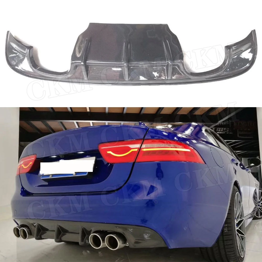 

For XE Racing Rear Bumper Lip Diffuser For Jaguar Sedan 4-Door 2015-2017 Car Bumper Apron Guard Plate Carbon Fiber / FRP