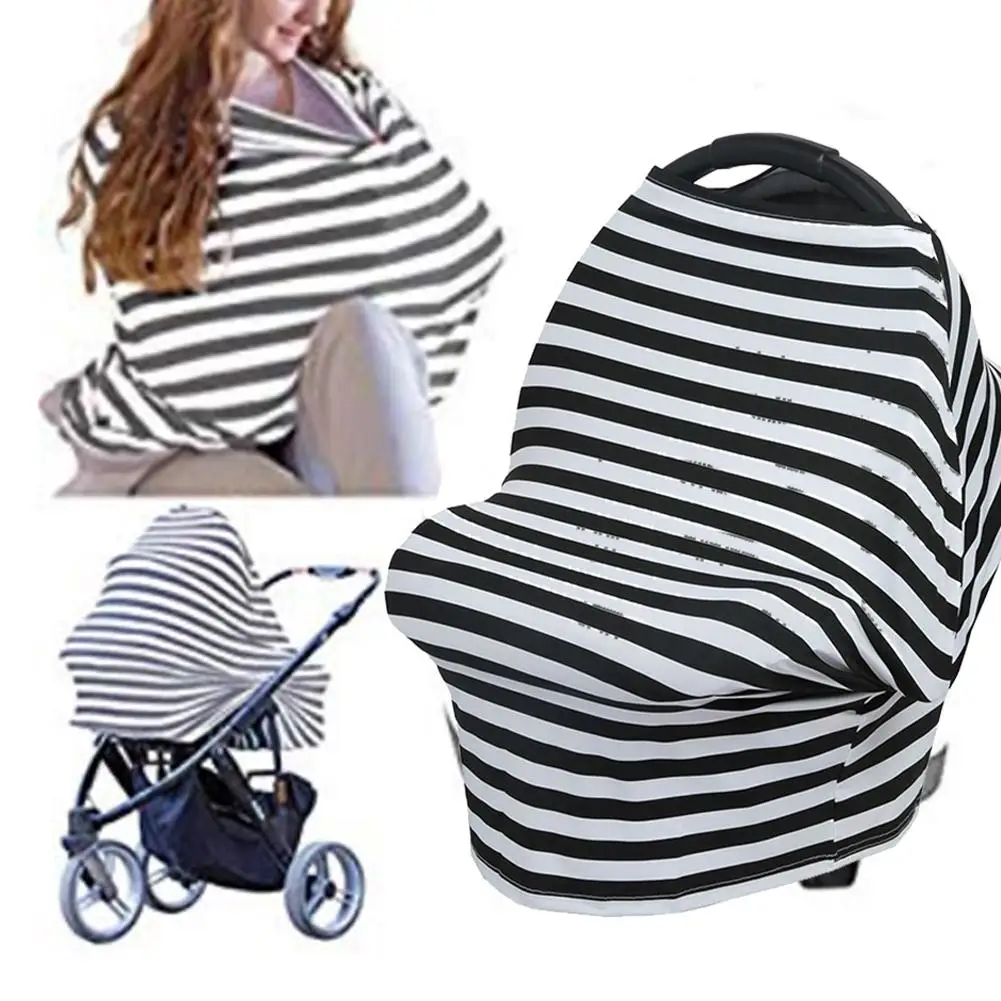 

Stripe Mommy Baby Nursing Feeding Stroller Shopping Cart Sun Protection Cover Pushchair Full Cover Netting
