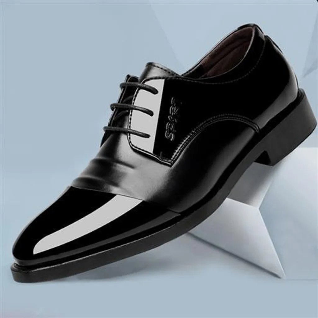 

2019 New Quality Leather Men's Shoes Soft Man Dress Shoes plus size Point Toe Man Leather Shoes zapatos de hombre#N3