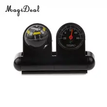 MagiDeal Регулируемый 2 в 1 для путешествий на открытом воздухе, автомобильный компас, термометр, лодка, грузовик, для пеших прогулок, охоты, мини-инструмент, направляющий аксессуар