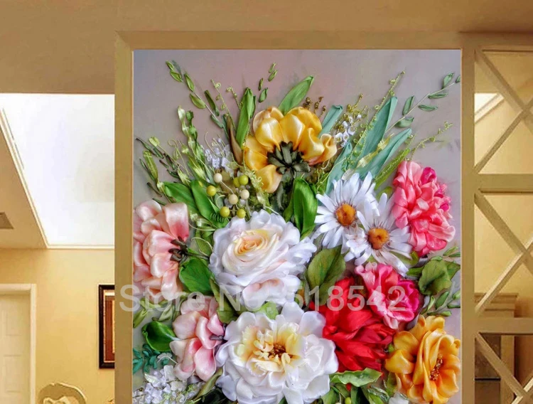 Tamanho personalizado Entrada Decoração Mural Papel De