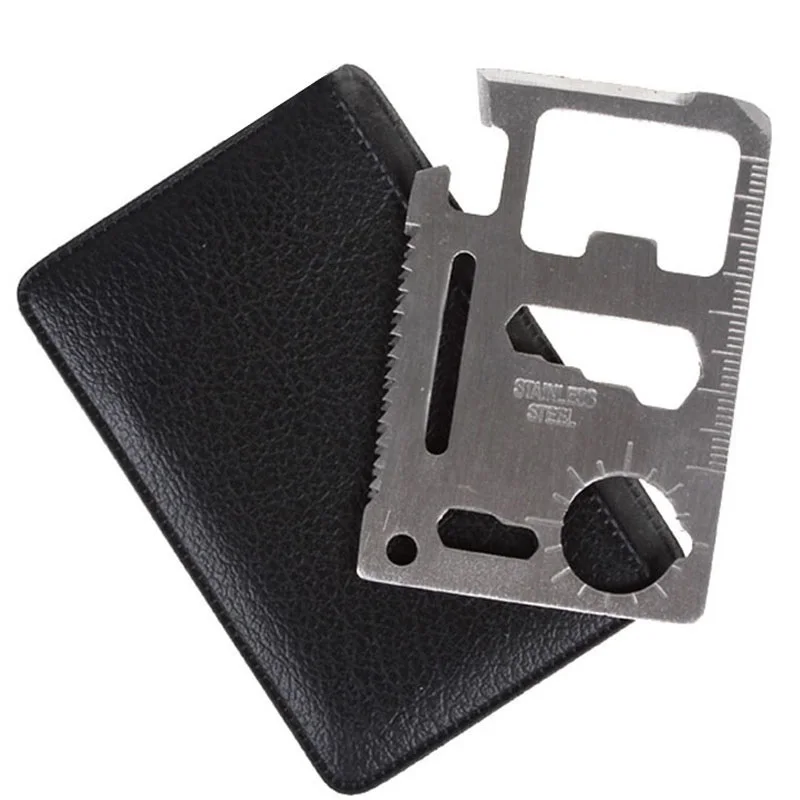 

1 Pcs Credit Card Survival Knife,11 In 1 Multi function Stainless Steel Portable Wallet Knife,Outdoor Travel Camping Knives