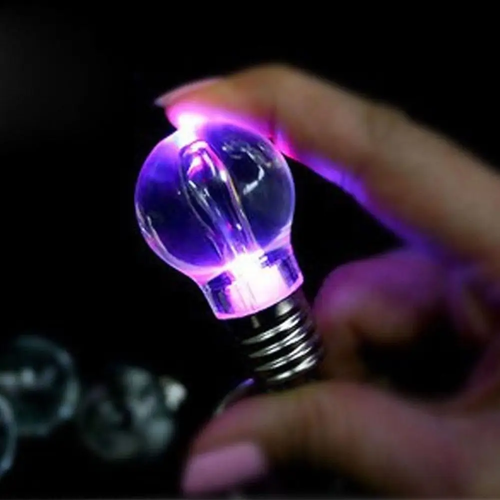 

Cute Mini LED Flashlight Light Acrylic Bulb Lamp Key Ring Keychain Torch Gift