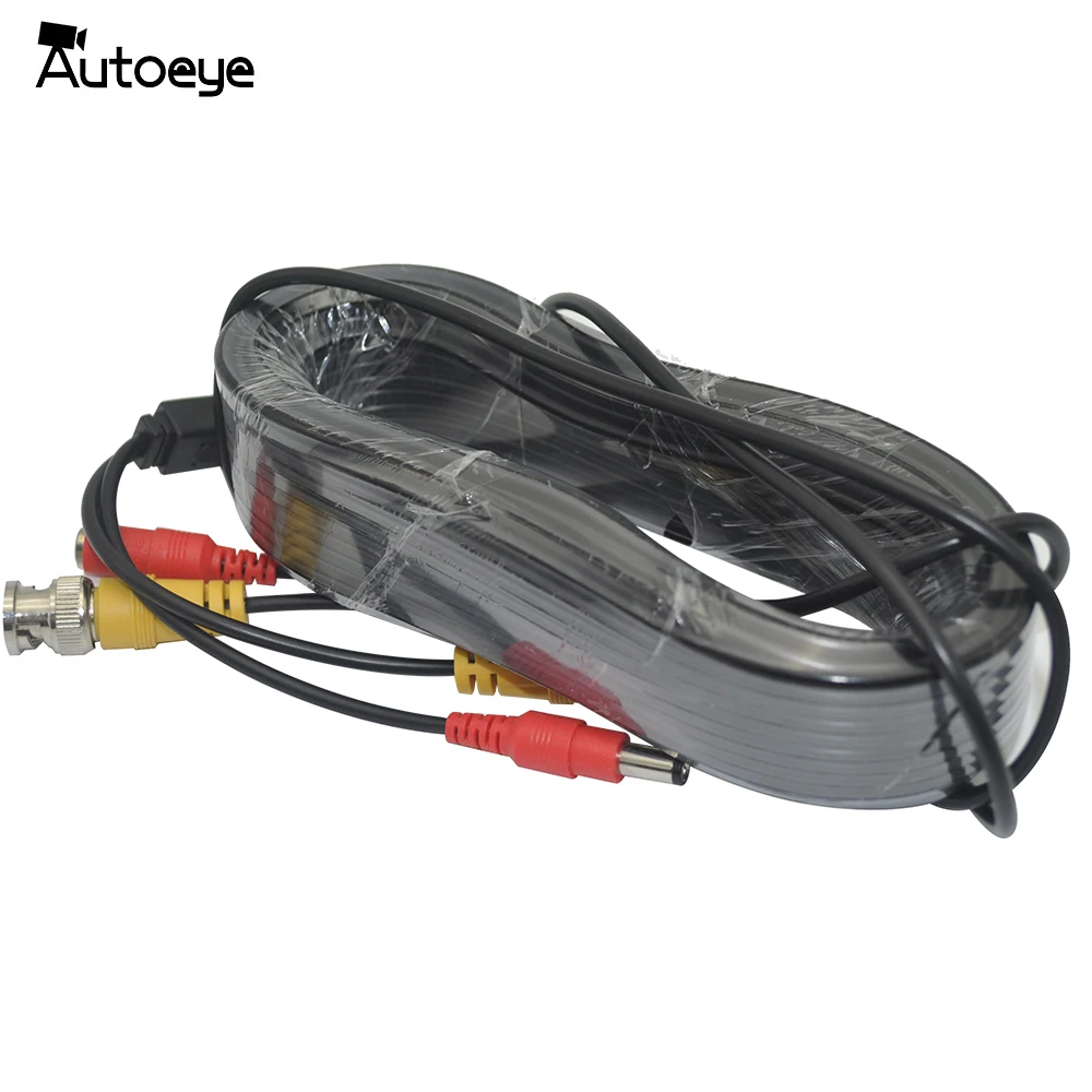 Autoeye BNC видео DC мощность Сиамский кабель 60 футов 18,3 м для аналогового AHD CVI CCTV камеры видеонаблюдения DVR комплект