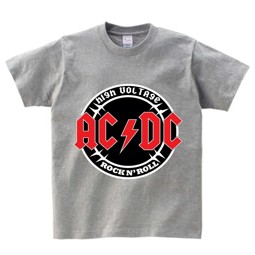 ACDC, Детская футболка детская ACDC футболка в стиле рок, Повседневная футболка с короткими рукавами для мальчиков и девочек, детские топы унисекс, одежда для малышей YUDIE