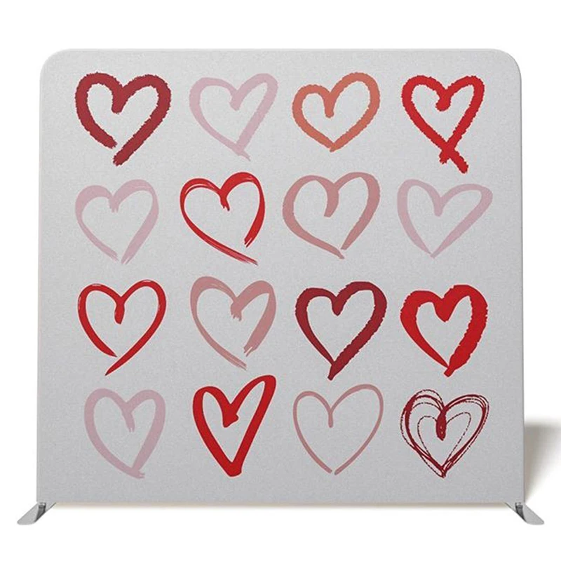 8ft Romantic LOVE Print Photo booth Pillow Case Backdrop Stand with portable aluminum frame stand for photography party wedding | Дом и сад