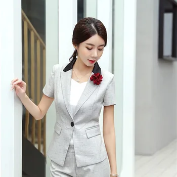 

2019 New Styles Short Sleeve Blazers and Jackets Coat For Women Business Work Wear OL Office Blazer Female Tops Clothes