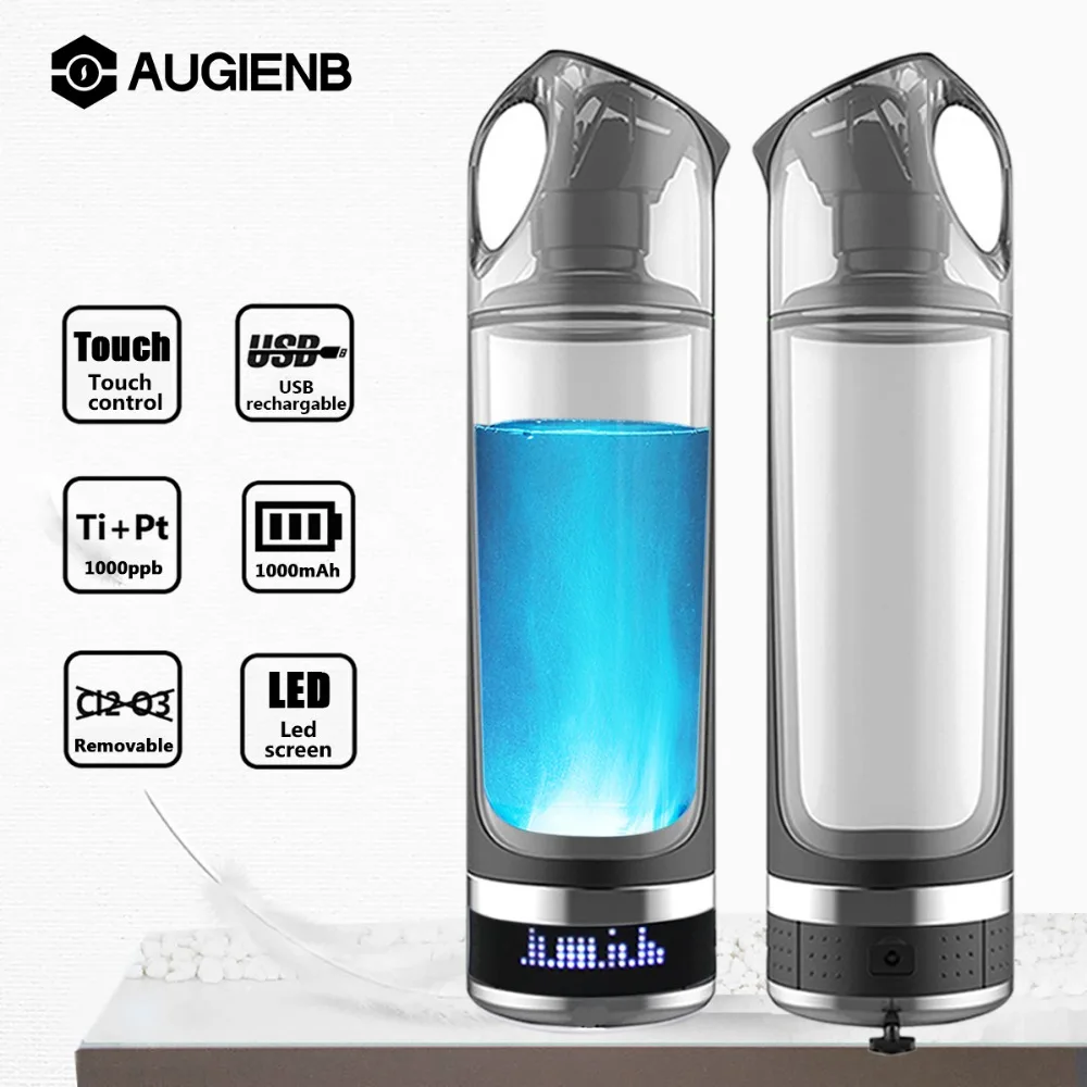

Augienb Portable USB Rechargeable Hydrogen Rich Water Generator lonizer 500ml Alkaline Energy Bottle Healthy Anti-Aging