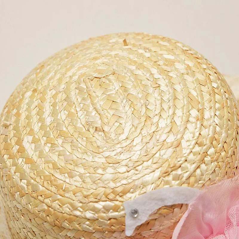 أنيقة أزياء الفتيات القبعات الكنيسة مع الدانتيل زهرة مرن الصيف gorras قبعة الزفاف كنتاكي ديربي واسعة بريم شاطئ البحر قبعات