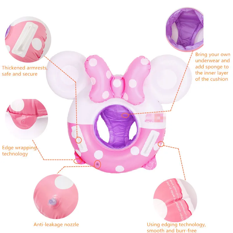 Детское надувное кольцо для купания, мультяшный поплавок для младенцев, утолщенный спасательный круг, плавательный бассейн, пляжные аксессуары