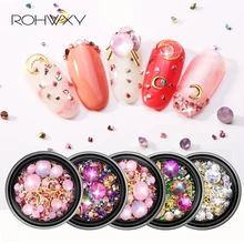 ROHWXY 3d художественные талисманы для ногтей, декоративные ногти, стразы, блеск для ногтей, пикси, кристалл, декоративный камень для ногтей, ювелирные изделия из кристаллов, жемчужные бриллианты