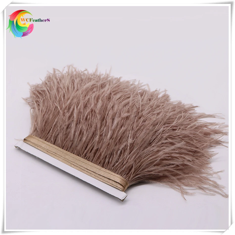 

wholesale 1yard Coffer ostrich feather fringe trims Height 10-15cm for DIY Skirt Dress Costume Ribbon Feather Trimming