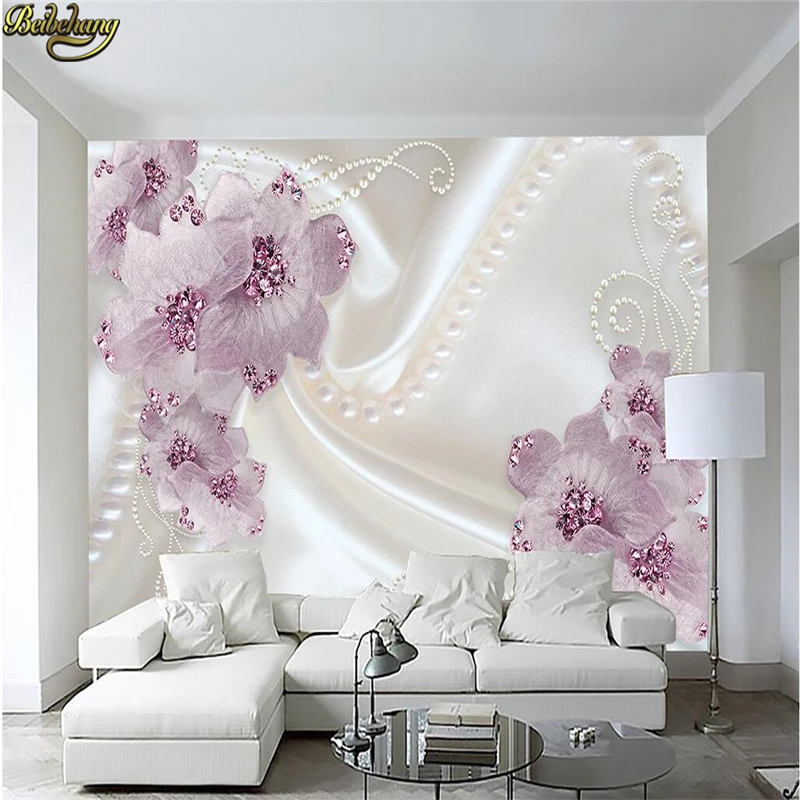 Beibehang пользовательские фото обои настенные росписи наклейки романтические простые жемчужные украшения цветочные ТВ задний план стены