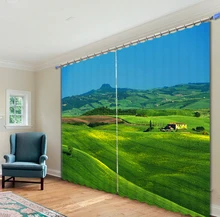 New 3D Curtains For Bedding room Living room Blackout Cotinas Green grass Drapes