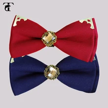 Новое поступление, Алмазный мужской галстук-бабочка, Модный хлопковый однотонный английский стиль, синий, черный, красный галстук, мужские свадебные галстуки-бабочки