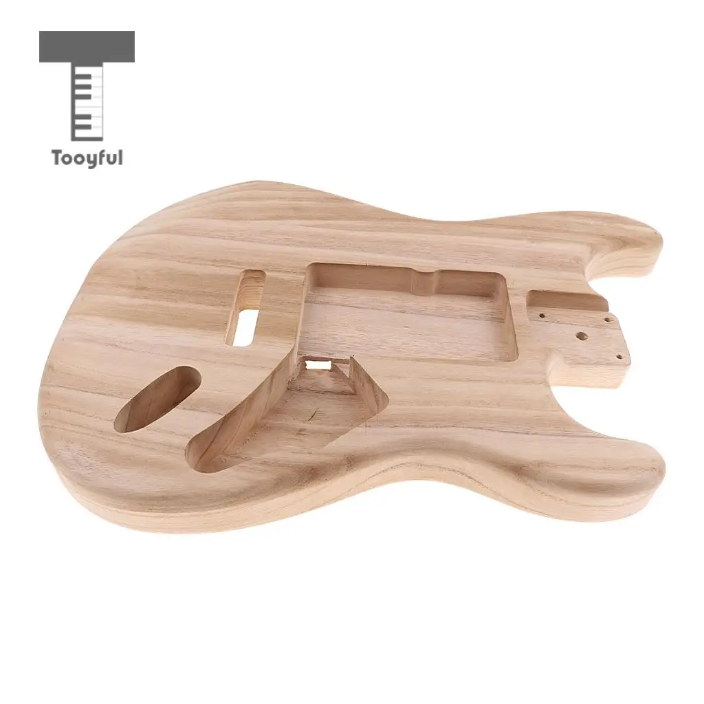 Tooyful Solid Wood Electric Guitar Replacement Unfinished Body Barrel Material for Strat ST Guitar DIY Parts
