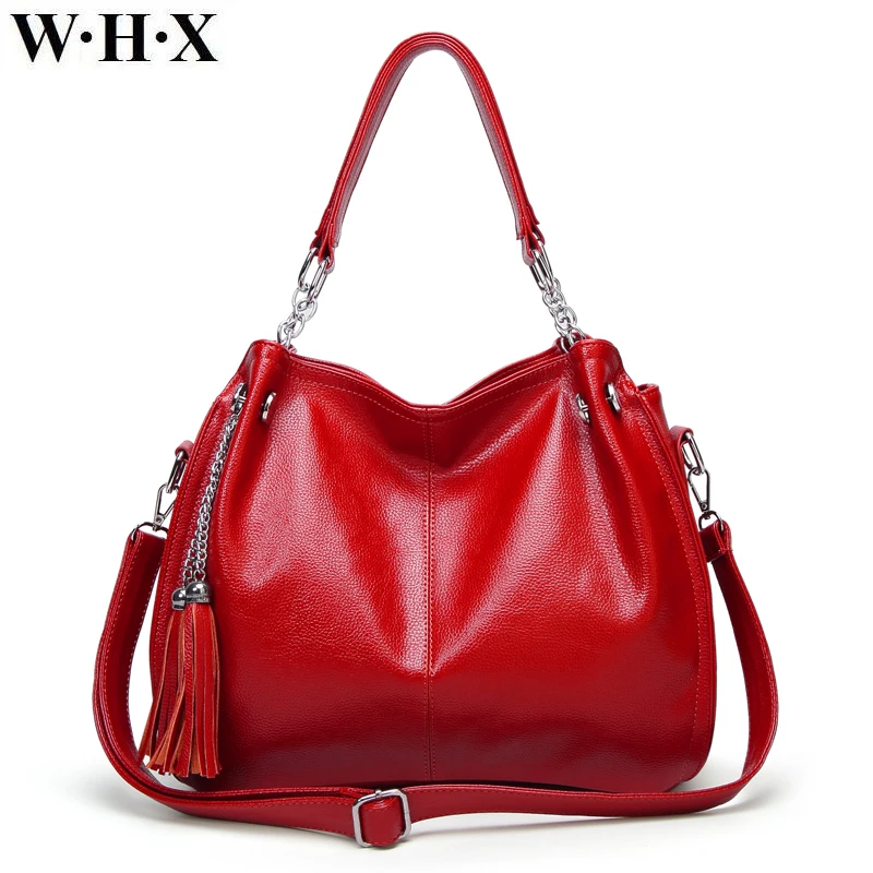 WHX Large Leather Tote Women Shoulder Bags Women Handbags 2018 Tassel Hobo Luxury Handbags Women ...