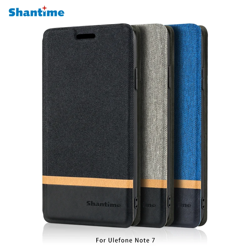 

Canvas PU Leather Phone Bag Case For Ulefone Note 7 Flip Case For Ulefone Note 7 Business Case Soft Silicone Back Cover