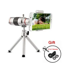 Universal Caja de lente de ojo de Pez Cámara 18x de Zoom Óptico Telescopio Del Teléfono Móvil para iphone 7 s7 sumsang xiaomi mi5 sony lg huawei p9