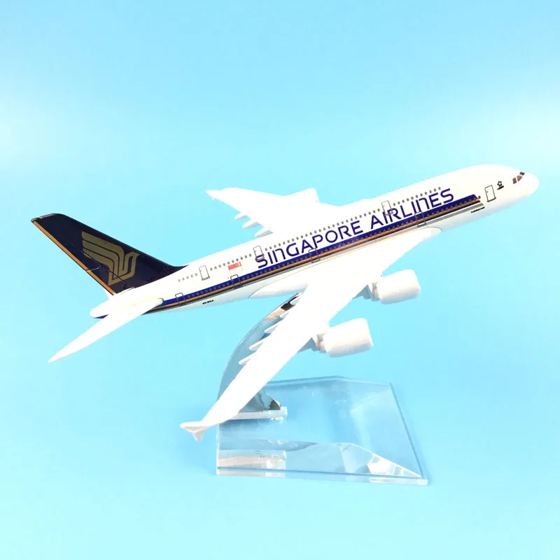 16 см A380 SINGAPORE металлического сплава модели самолет модель игрушечный самолет подарок на день рождения