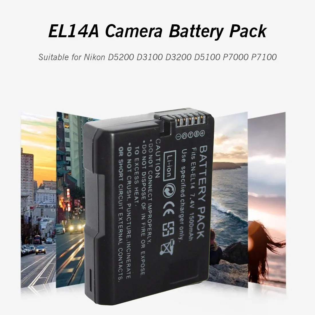 Перезаряжаемые цифровой батарейный блок EN-EL14 EN-EL14a ENEL14 EL14 1500mAh для Nikon D5200 D3100 D3200 D5100 P7000 P7100 MH-24