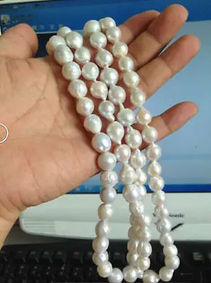 

HOT## Wholesale >>> gorgeous 12-13mm natural Australian south sea kasumi white pearl necklace 38inch