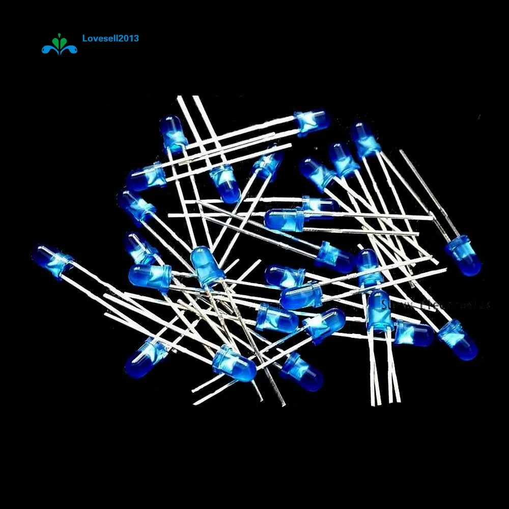 

100Pcs Blue LED 3MM Blue light-emitting diode Blue turn Blue Super Bright