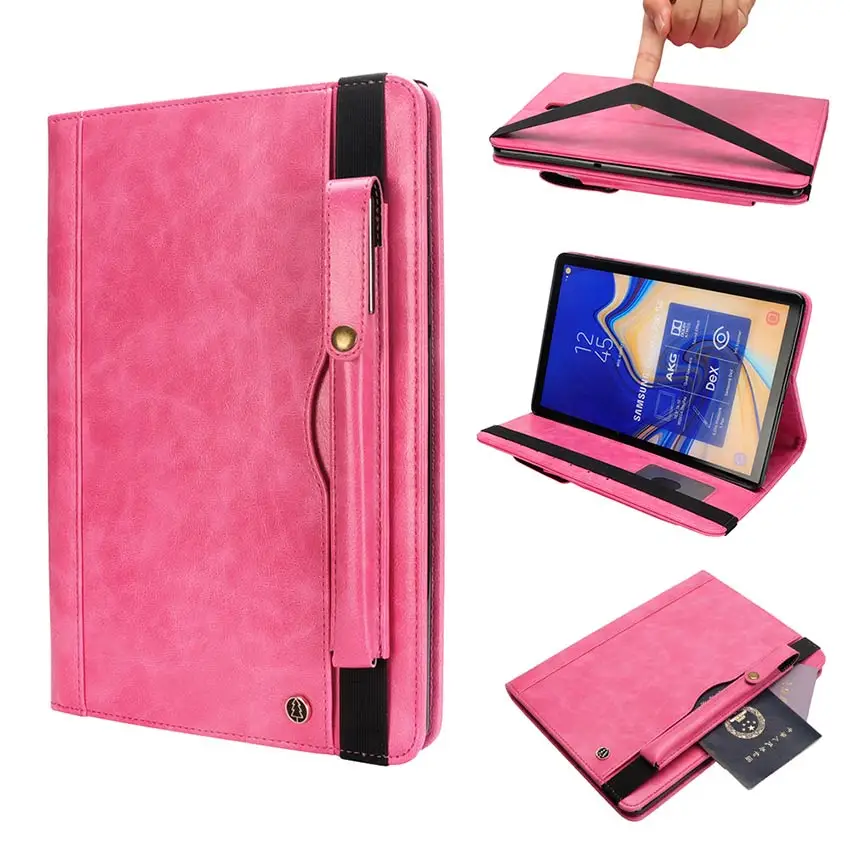 Case for Samsung Galaxy Tab S4 10.5 inch SM-T830 T835 With Pencil Holder Leather Flip Case Card Slot Smart Cover Sleep Awake Up (4)