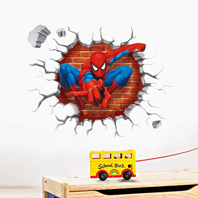 Us 2 57 34 Off Neue 3d Spiderman Wandaufkleber Fur Kinderzimmer Aufkleber Home Decor Personalisierte Kinder Kindergarten Wandaufkleber Dekoration
