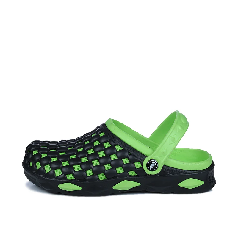 Садовые Туфли-сабо мужские легкие кроссовки быстросохнущие летние пляжные тапки benassies сандалии для прогулок водяная горка садовая обувь - Цвет: Черный