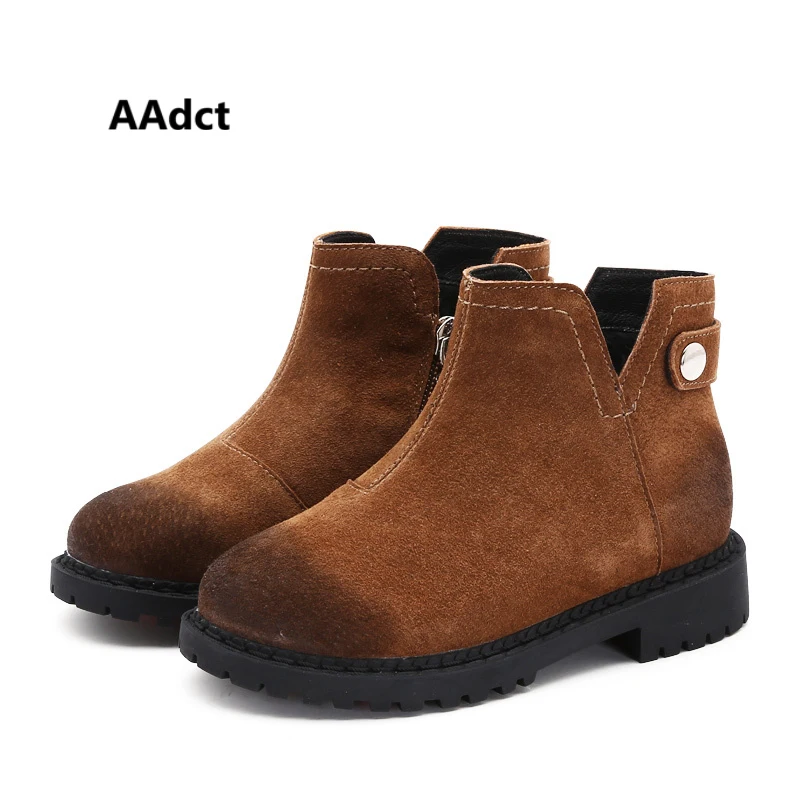 

AAdct Cotton warm short girls boots New fashion martin boots for girls 2018 Winter non-slip kids boots