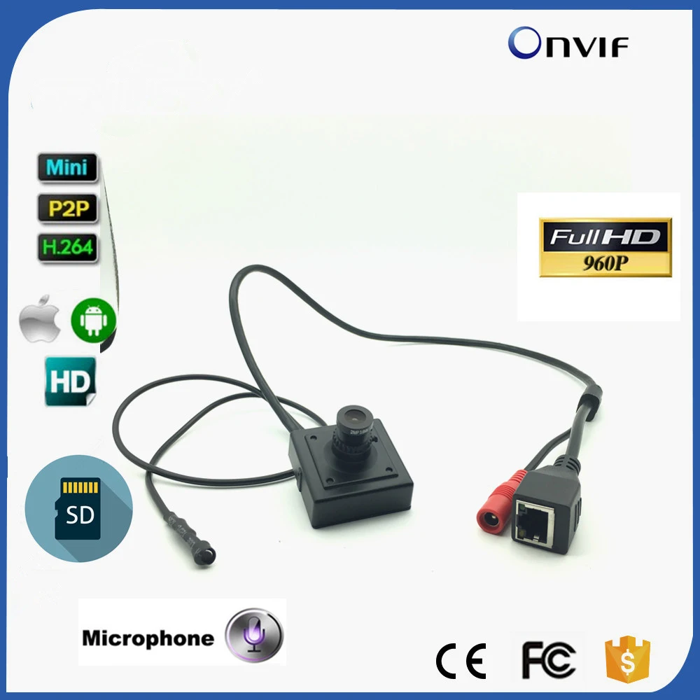 Мини камера видеонаблюдения 960 МП P HD P2P Onvif мегапиксельная со слотом для аудио и