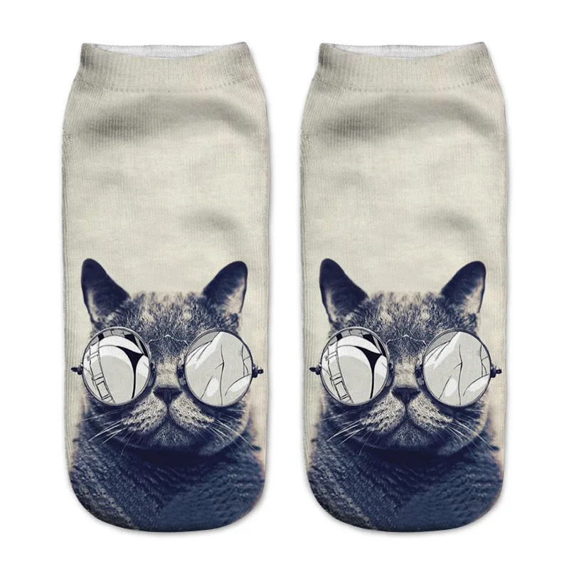 Женские носки с 3D рисунком кота модные короткие носки с забавными животными для девочек женские носки для беременных - Цвет: style 11