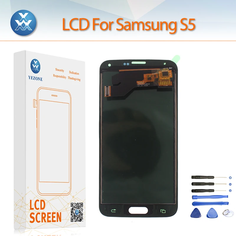 G900 G900F ЖК-дисплей для samsung Galaxy S5 Дисплей Сенсорный экран планшета Ассамблеи SM-G900F/DS