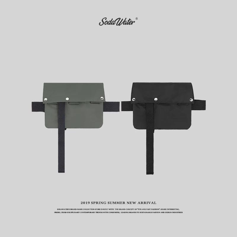 

SODAWATER Men Hip Hop Fanny Pack Men 100% Polyester Small Waist Bag Women Casual Belt Bag Solid Color Travel Chest Bag 211AI2019