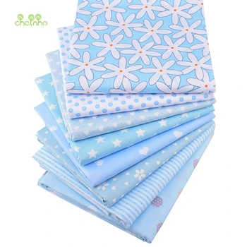 

Chainho,Blue Geometric Pattern Series,Printed Twill Cotton Fabric,Patchwork Cloth For DIY Sewing&Quilting Baby&Children Material